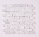 Carrara White Marble 1x2 Split-Faced Mosaic Tile HTC 1 piece